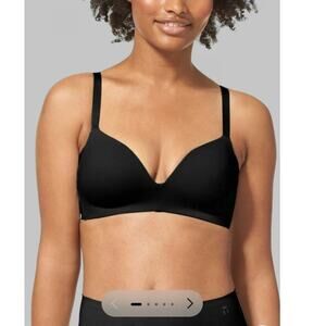 Tommy John Comfort Smoothing Lightly Lined Wireless Bra Size 38C Black